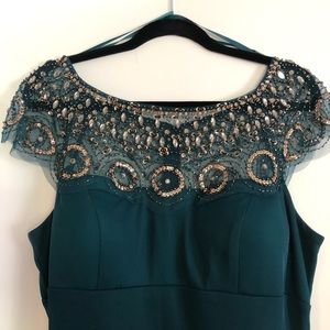 Gorgeous, dark teal floor length dress